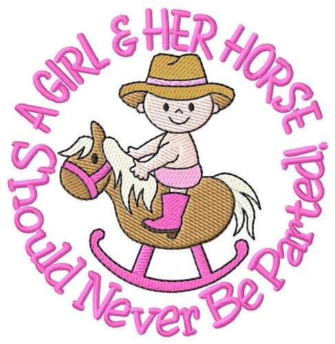 Girl And Her Horse Machine Embroidery Design