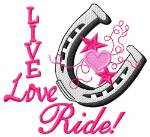 Picture of Live Love Ride Machine Embroidery Design