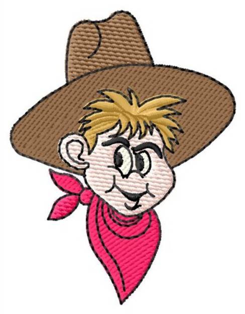 Picture of Cowboy Kid Face Machine Embroidery Design