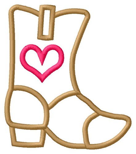 Boot Outline Machine Embroidery Design