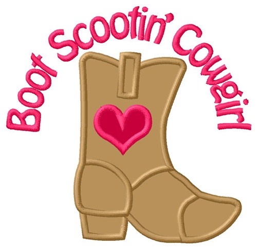Boot Scootin Cowgirl Machine Embroidery Design