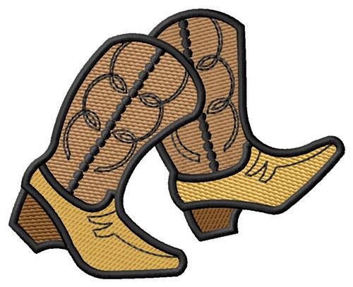 Cowboy Boots Machine Embroidery Design