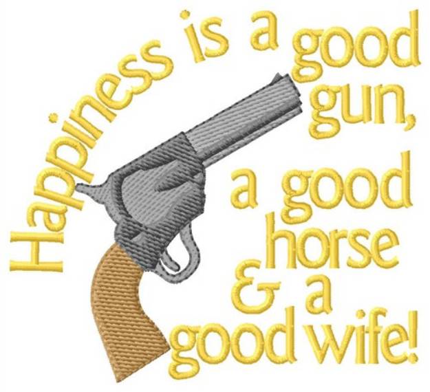 Picture of Gun Happiness Machine Embroidery Design