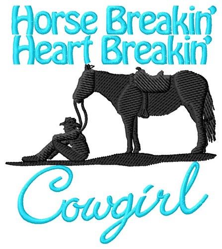 Heart Breakin Cowgirl Machine Embroidery Design