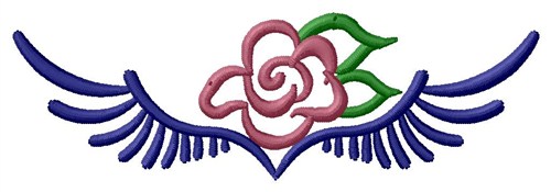 Wing/Rose Machine Embroidery Design