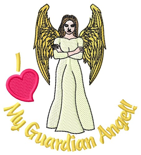 I Love My Angel Machine Embroidery Design