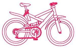 Picture of Bicycle Outline Machine Embroidery Design