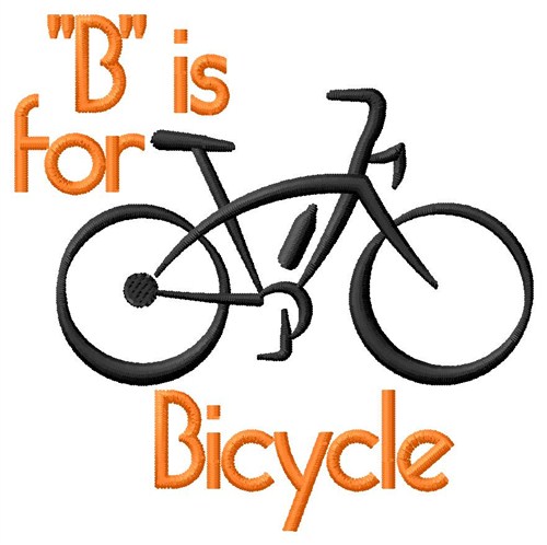 B Is For Bicycle Machine Embroidery Design