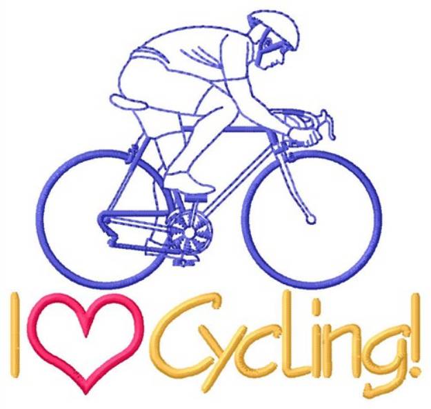 Picture of I Love Cycling Machine Embroidery Design