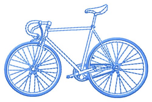 Racing Bike Outline Machine Embroidery Design