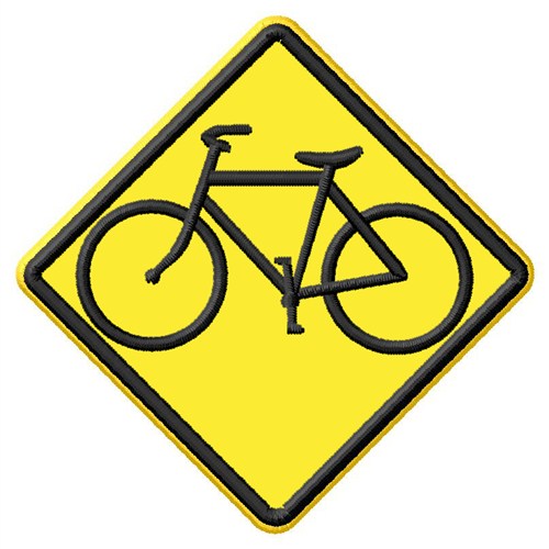 Bike Sign Applique Machine Embroidery Design