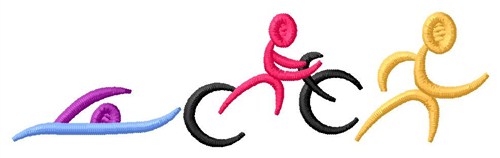 Triathlon Logo Machine Embroidery Design