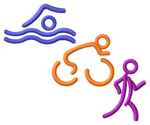 Triathlon Logo Machine Embroidery Design
