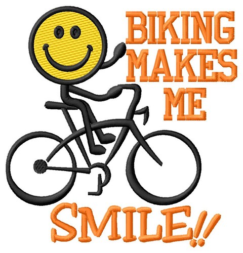Biking Smile Machine Embroidery Design