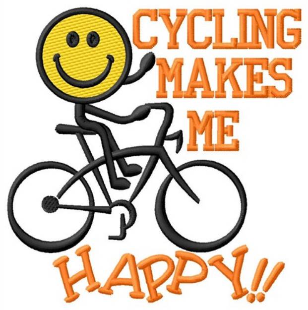 Picture of Cycling Happy Machine Embroidery Design