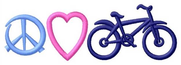 Picture of Peace Love Cycling Machine Embroidery Design