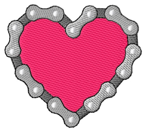 Heart Chain Machine Embroidery Design