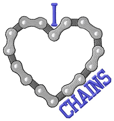 I Love Chains Machine Embroidery Design