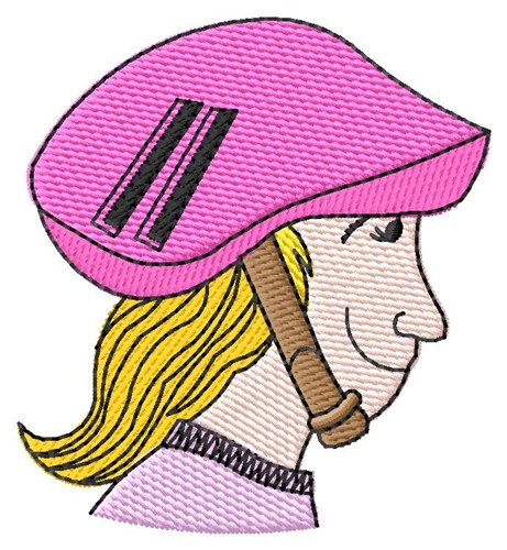 Helmet Girl Machine Embroidery Design