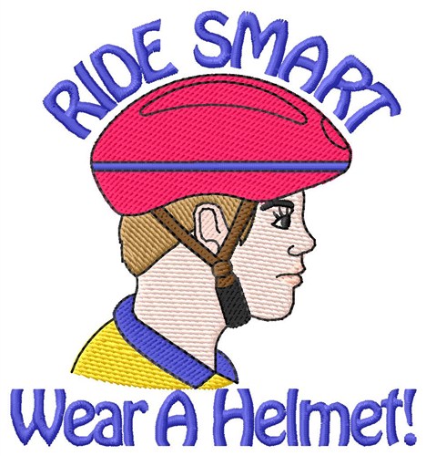 Wear A Helmet Machine Embroidery Design