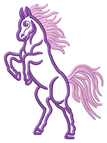 Rearing Horse Outline Machine Embroidery Design