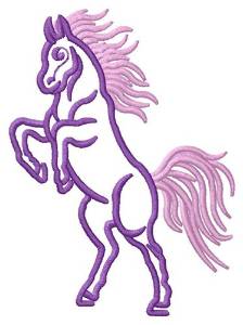 Picture of Rearing Horse Outline Machine Embroidery Design