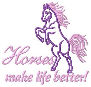 Picture of Horses Make Life Better Machine Embroidery Design