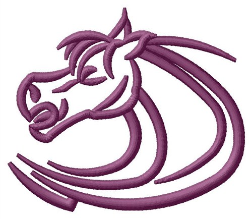 Purple Horse Head Machine Embroidery Design