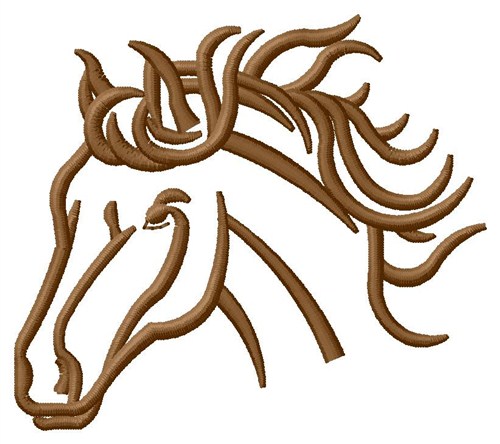 Brown Horse Head Machine Embroidery Design
