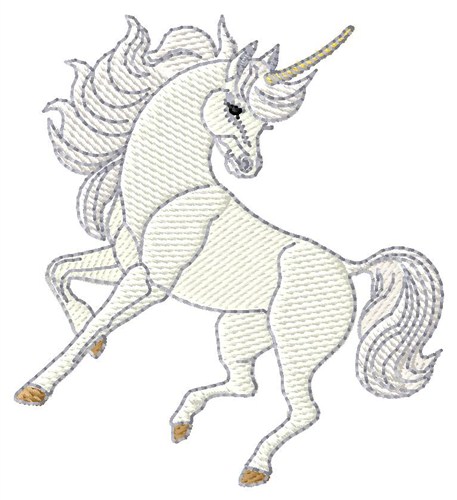White Unicorn Machine Embroidery Design