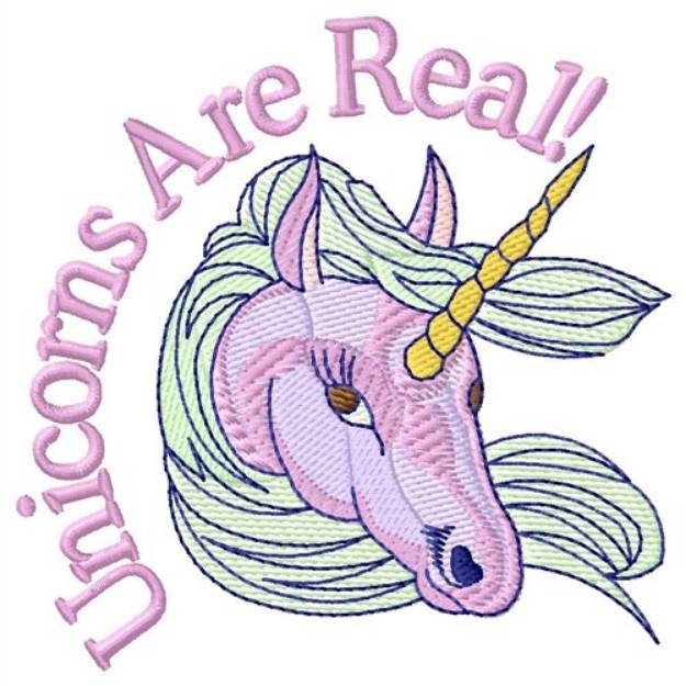 Picture of Unicorns Are Real Machine Embroidery Design