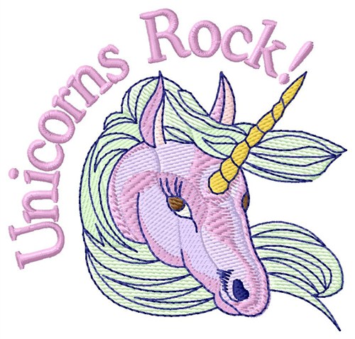 Unicorns Rock Machine Embroidery Design