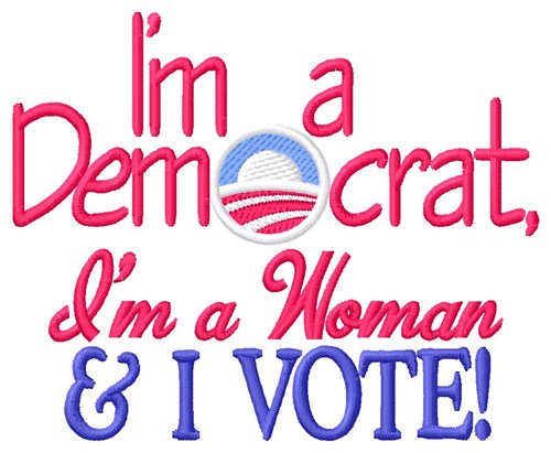 Democrat Woman Machine Embroidery Design