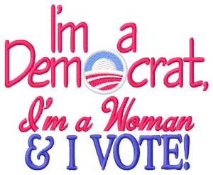 Picture of Democrat Woman Machine Embroidery Design