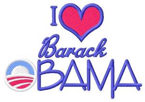 Picture of I Love Barack Obama Machine Embroidery Design
