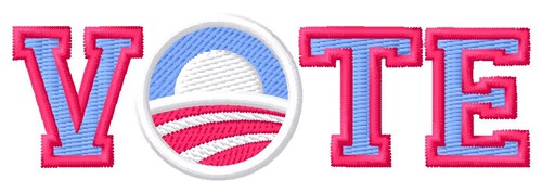 Vote Obama Machine Embroidery Design