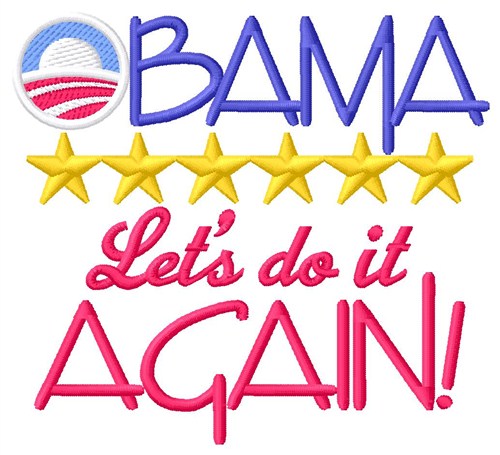 Obama Again Machine Embroidery Design