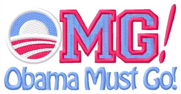 Picture of Obama Must Go Machine Embroidery Design