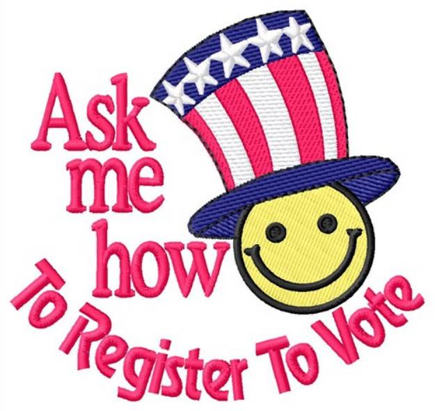Picture of Register to Vote Machine Embroidery Design