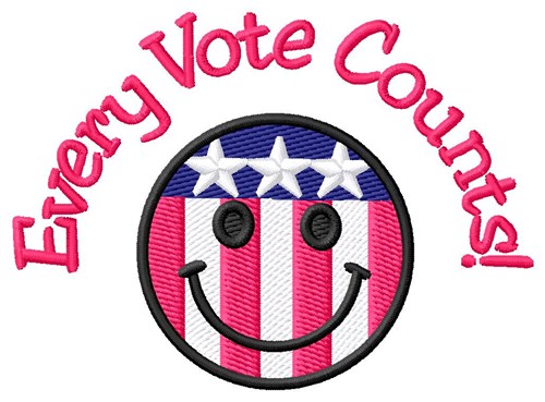 Every Vote Counts Machine Embroidery Design