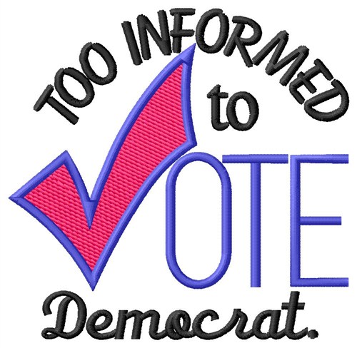 Vote Democrat Machine Embroidery Design