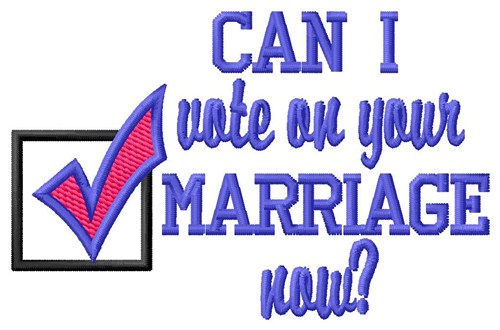 Vote on your Marriage Machine Embroidery Design
