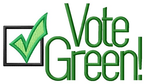 Vote Green Machine Embroidery Design