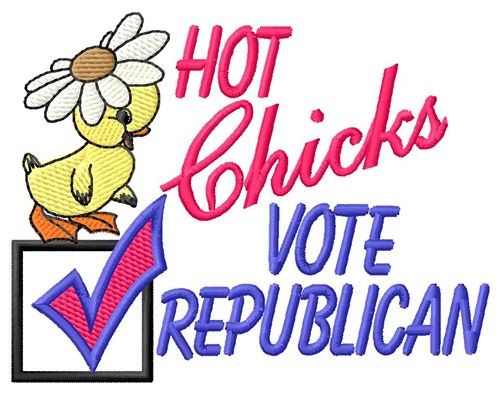 Hot Chicks Vote Machine Embroidery Design