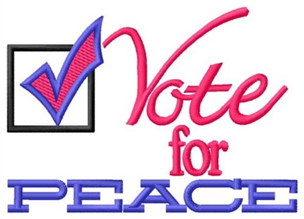 Picture of Vote for Peace Machine Embroidery Design