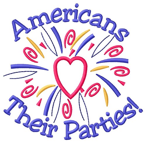 American Parties Machine Embroidery Design