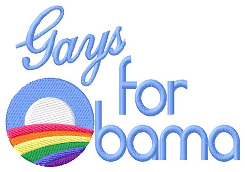 Gays for Obama Machine Embroidery Design