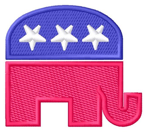 Republican Elephant Machine Embroidery Design
