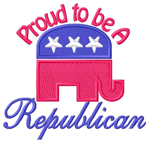 Proud Republican Machine Embroidery Design