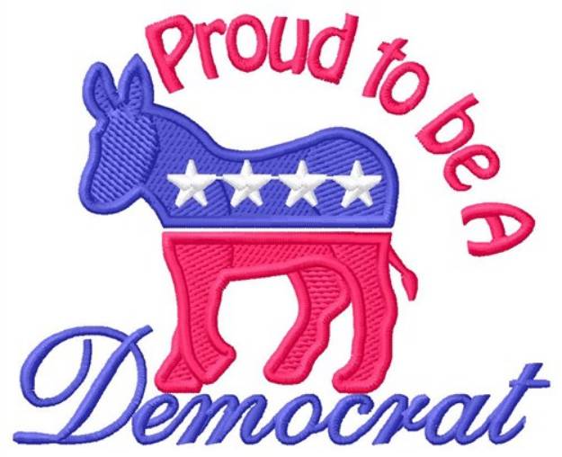 Picture of Proud Democrat Machine Embroidery Design